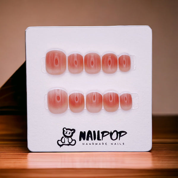 Lovely Lips - Hand Painted Press On Nails Glue On, False Gel Press-on, 3D Acrylic Nail Cute Gift for Her, Square