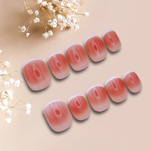 Lovely Lips - Hand Painted Press On Nails Glue On, False Gel Press-on, 3D Acrylic Nail Cute Gift for Her, Square
