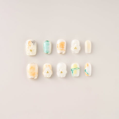 Jade Marble Camellia - Short, Square