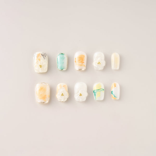 Jade Marble Camellia - Short, Square