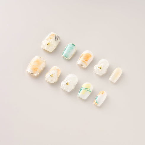 Jade Marble Camellia - Short, Square