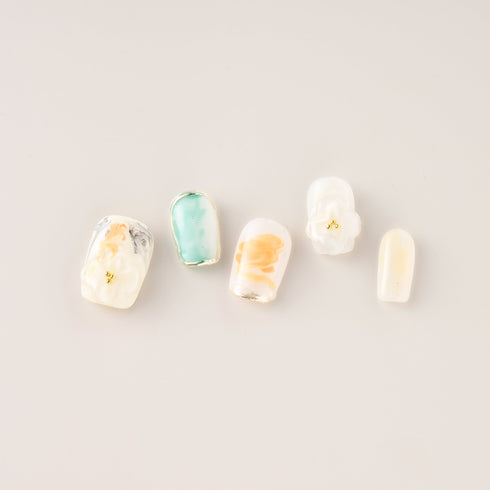 Jade Marble Camellia - Short, Square
