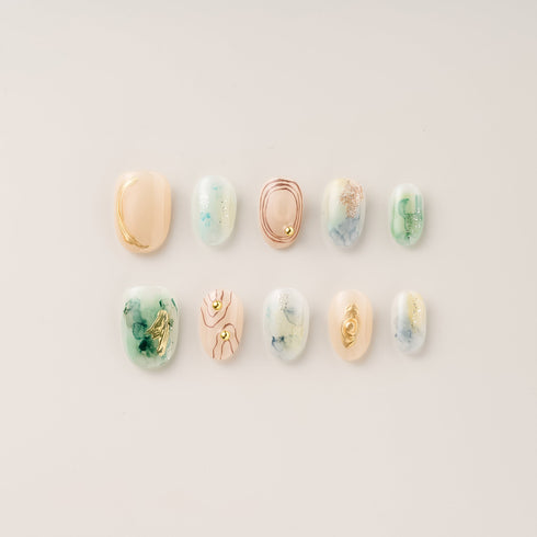 Jade Mist Watercolor - Short, Round