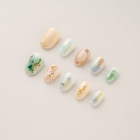 Jade Mist Watercolor - Short, Round
