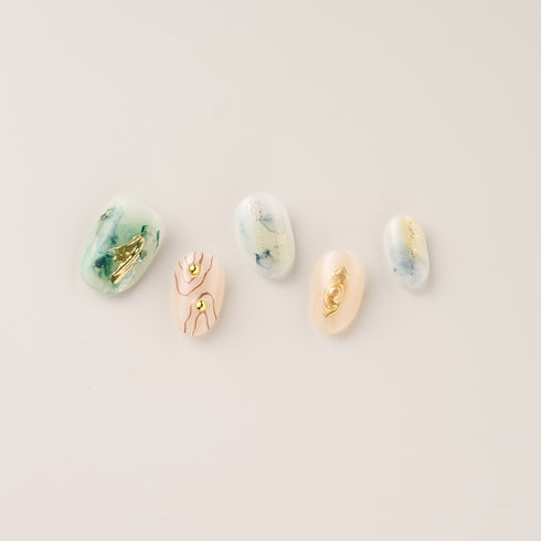Jade Mist Watercolor - Short, Round