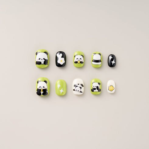 Kawaii Panda Doodle - Short, Square