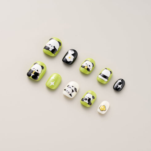 Kawaii Panda Doodle - Short, Square