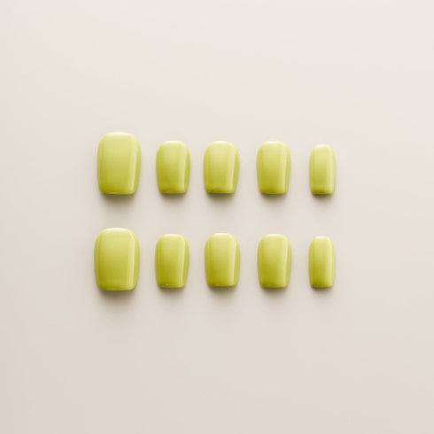 Lime Chartreuse Glossy Pop - Short, Square