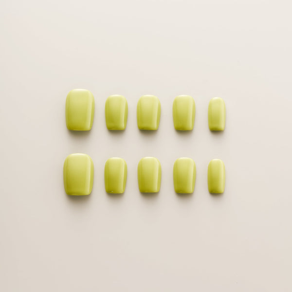 Lime Chartreuse Glossy Pop - Short, Square