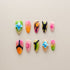 Neon Butterfly Pop Art - Long, Almond
