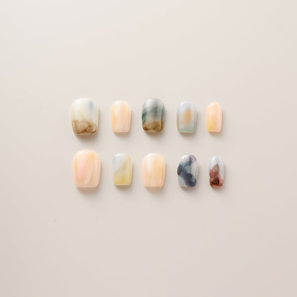 Pastel Watercolor Marble - Short, Square