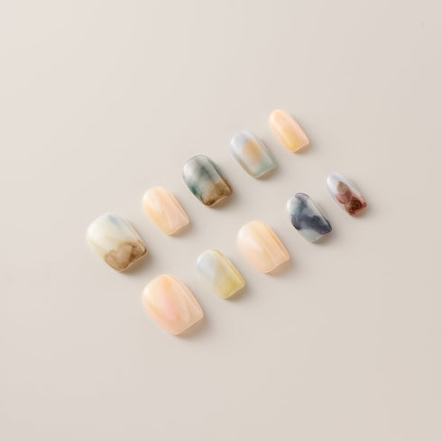 Pastel Watercolor Marble - Short, Square