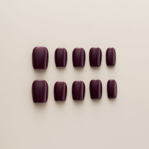Plum Velvet Glossy Classic - Short, Square