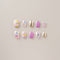 Purple Bloom Gold Confetti - Short, Round