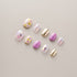 Purple Bloom Gold Confetti - Short, Round