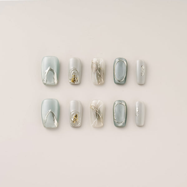 Sage Sculpt Silver - Mid, Square