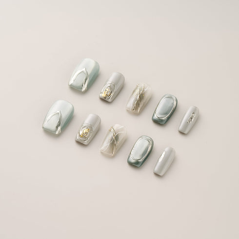 Sage Sculpt Silver - Mid, Square