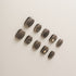 Smoky Grey Cat Eye Gold Gem - Short, Square