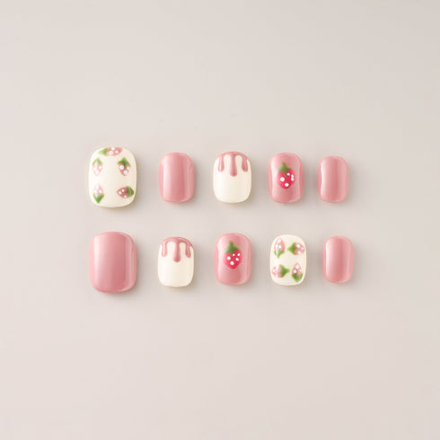 Sweet Strawberry Drip - Short, Square