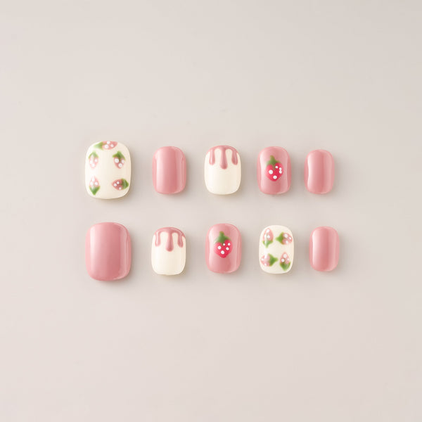Sweet Strawberry Drip - Short, Square