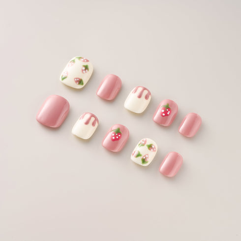 Sweet Strawberry Drip - Short, Square