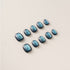 Teal Blue Cat Eye Shimmer - Short, Square