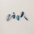 Teal Cat Eye Silver Brush - Long, Almond