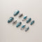 Teal Silver Liquid Chrome - Long, Almond