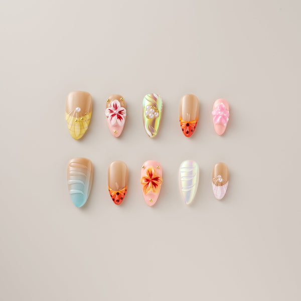 Tropical Shell Lily Ladybug - Long, Almond