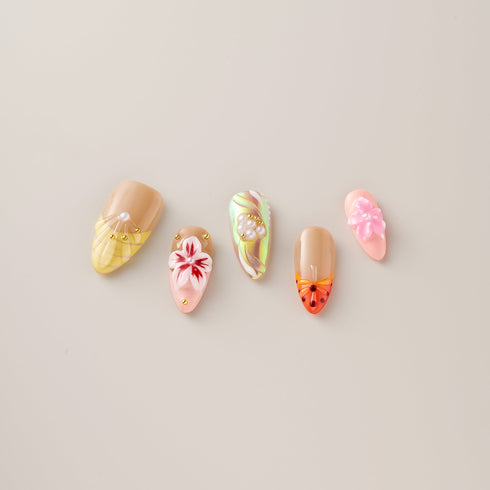 Tropical Shell Lily Ladybug - Long, Almond